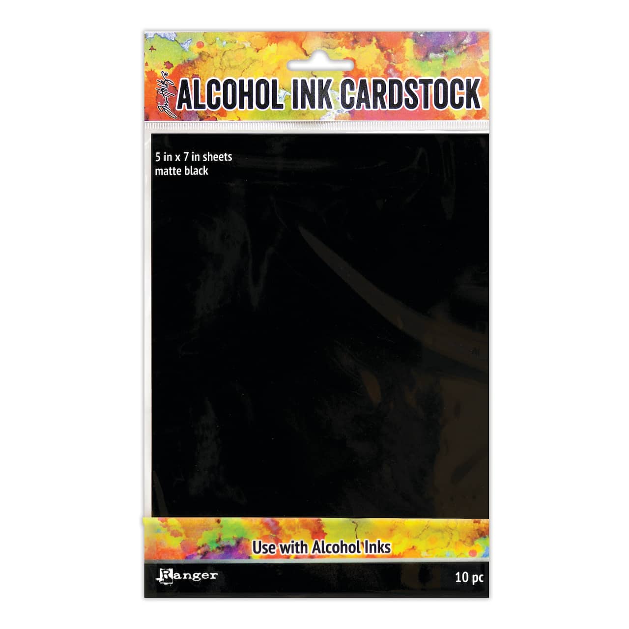6 Pack: Ranger Tim Holtz&#xAE; Alcohol Ink Cardstock, Matte Black